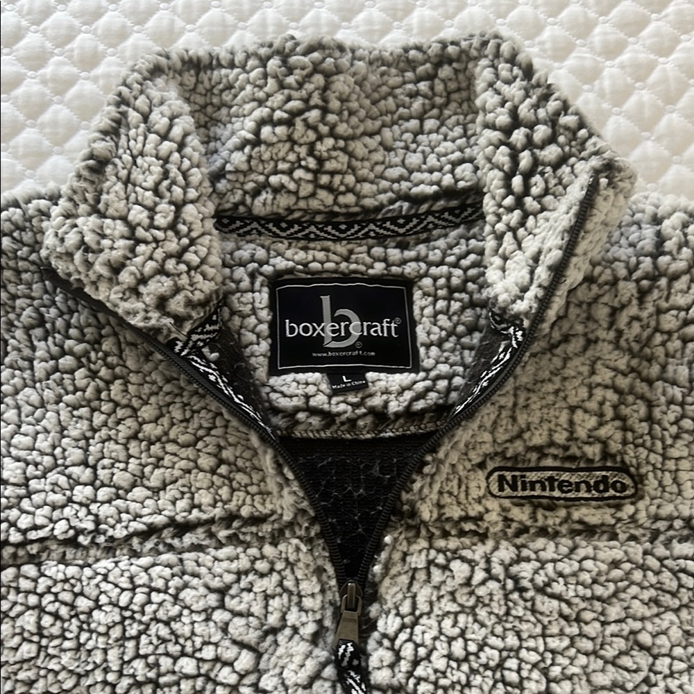 Nintendo Gray Sherpa Pullover